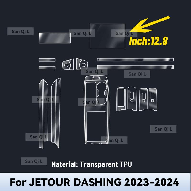 Прозрачный ТПУ для JETOUR DASHING 2024 Центральная консоль автомобиля Медиа-панель приборной панели Навигация Защита от царапин Пленка для интерьера
