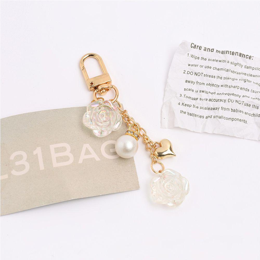 Pearls Pendant Bag Pendant Women Key Chain Korean Style Pendant Rose Car Key Ring Ornaments