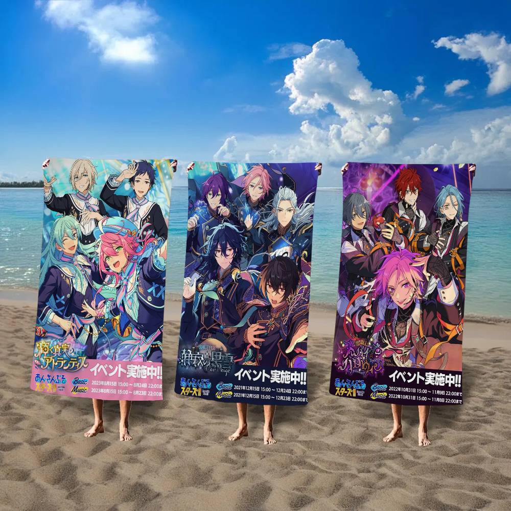 Девочка Игра E-Ensemble Stars Микрофибра Печатное Пляжное Полотенце Альпинизм Йога Пляж Плавание Бег Впитывающее Мягкое Полотенце