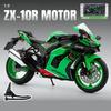 1/9 Kawasaki ZX10R Ninja Литой из сплава Модель мотоцикла Игрушечный транспорт Коллекция Звук и свет Внедорожный Мотоцикл Игрушки Машина