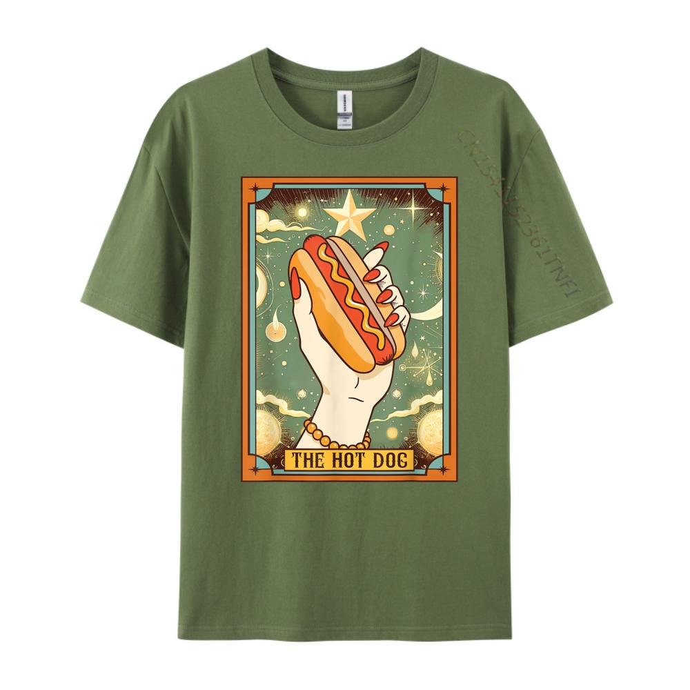 Hot Dog Bun Lover Foodie Food Lover The Hot Dog Tarot Card Camisetas Durable and Wearresistant Vintage T Shirts Party