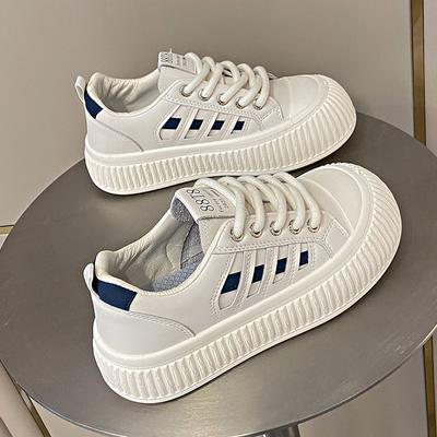 Женские повседневные кроссовки на платформе, противоскользящие удобные кроссовки для бега из искусственной кожи, легкие массивные кроссовки на шнуровке, теннисные туфли для женщин