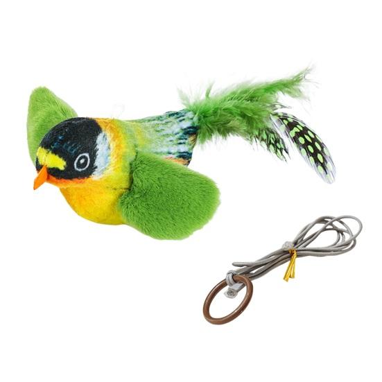 Chirping Bird Cat Toy Interactive Flapping Wings Plush Bird Toy Battery Operated Stimulate