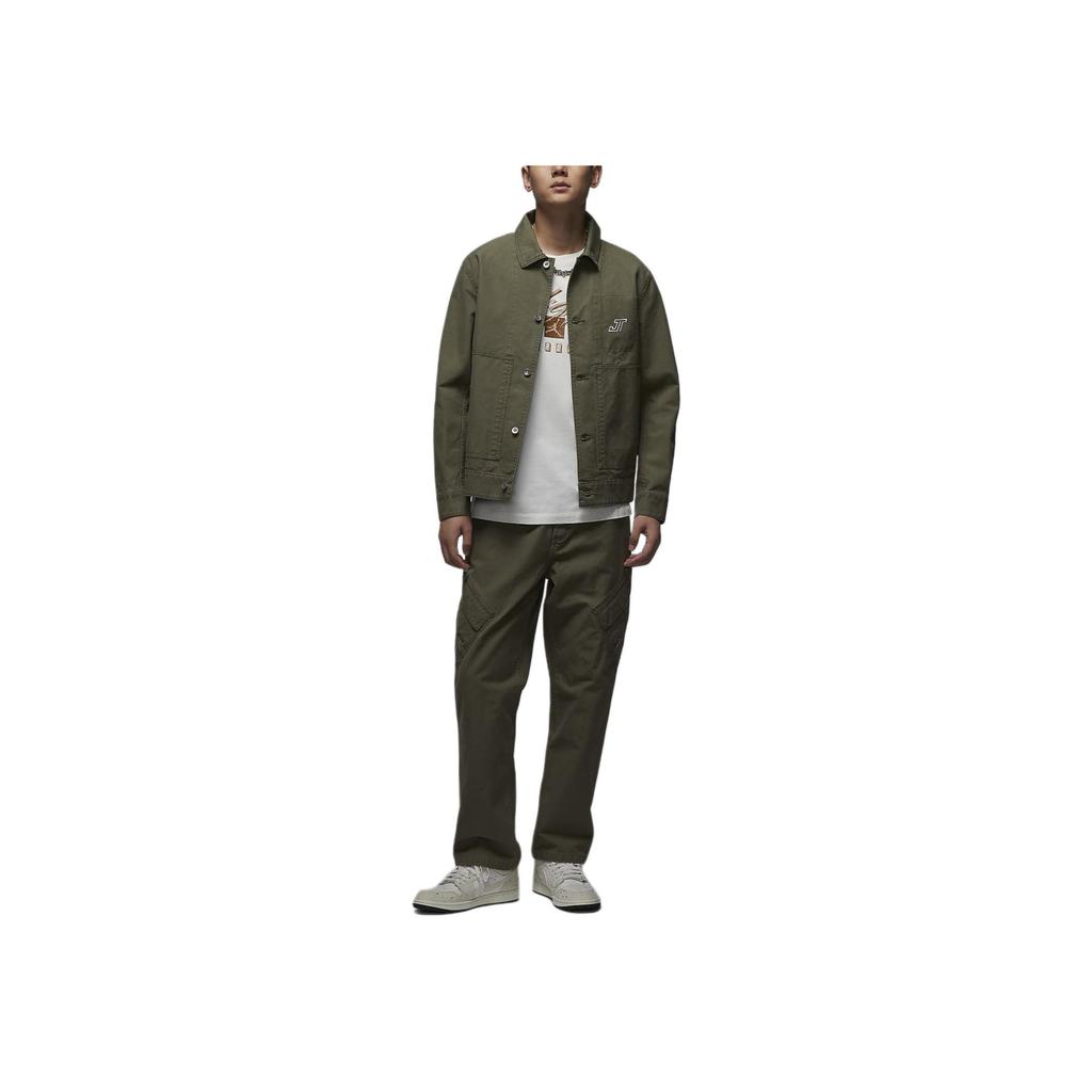 Jordan Tatum Chicago однотонная поло удобная мужская куртка с длинным рукавом оливково-зеленого цвета HM3881-222