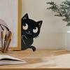 Черная кошка садовый знак металлический силуэт прячущегося кота украшение фермерский дом наружное украшение для любителей кошек двор домашний интерьер декор