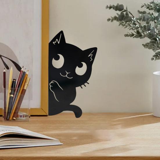 Черная кошка садовый знак металлический силуэт прячущегося кота украшение фермерский дом наружное украшение для любителей кошек двор домашний интерьер декор