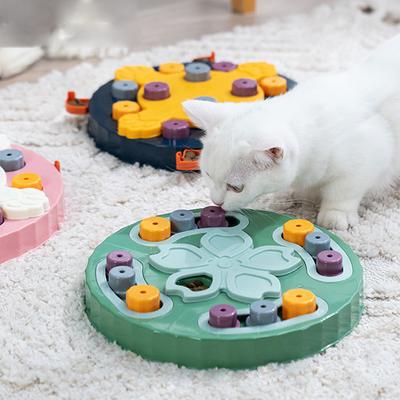 Интерактивные игрушки-головоломки для домашних кошек, нескользящая миска, дозатор еды, медленное кормление, игра для дрессировки домашних кошек и собак, товары для животных