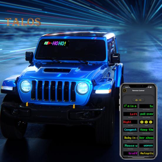 Прокручивающийся светодиодный дисплей, программируемый гибкий для матричной панели, интеллектуальное управление с помощью приложения, пользовательский текст, анимация узора, цифровые вывески, огни для автомобиля