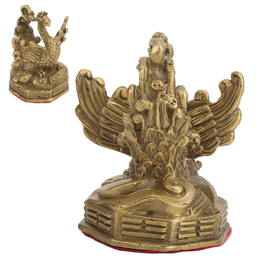 Brass Phoenix Statue High Hardness Good Gloss Phoenix Decorative Figurines for Home Decoration Collection Display Gifts