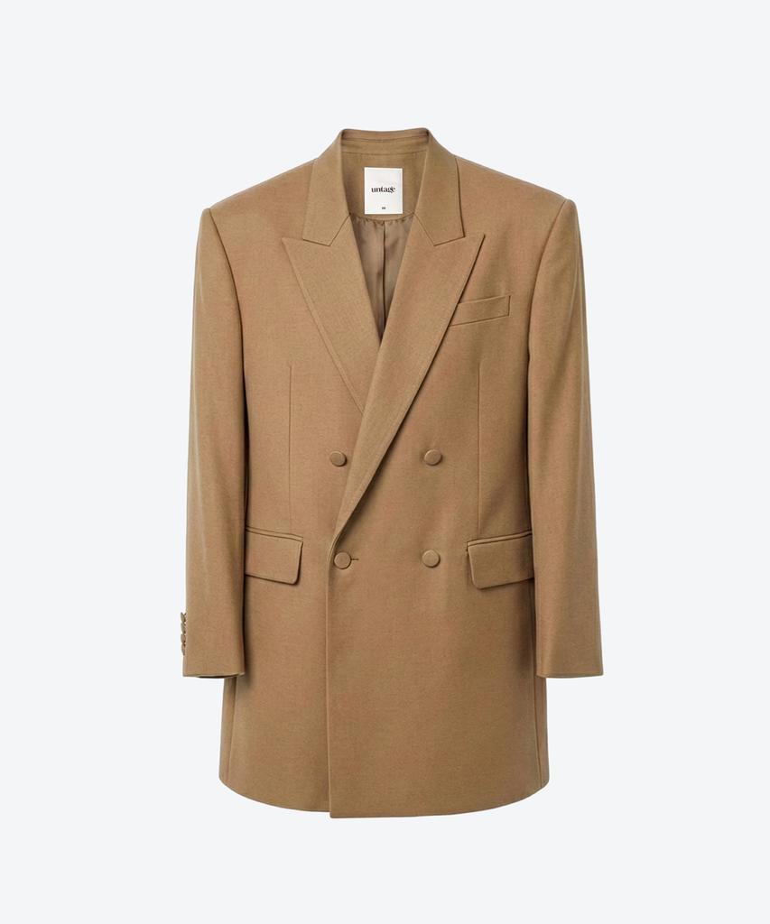 Untage Wool Double-Breasted Jacket [Camel(Unisex)]_Uth-Fb77