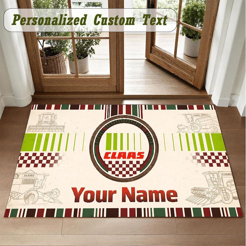Crystal Velvet Square Rug Custom NameCLAAS Pattern Non Slip Home Floor Decor Rug