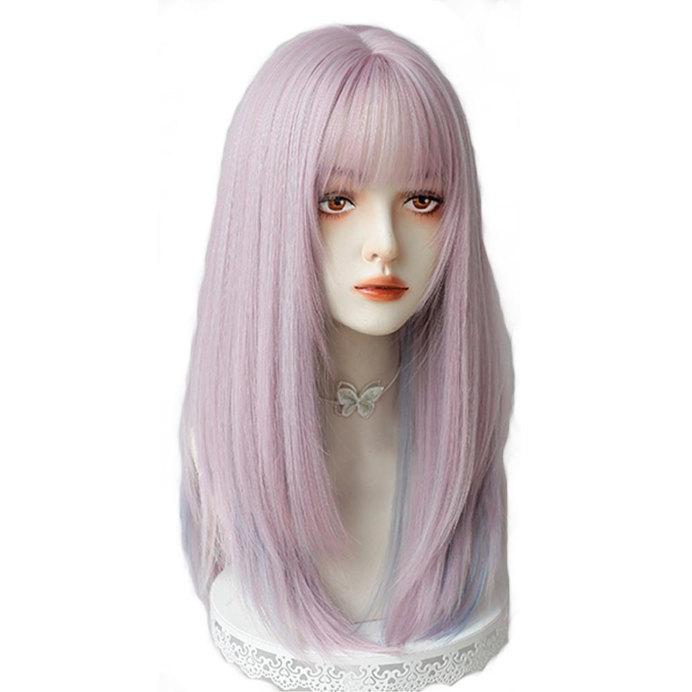 Bybrana Длинные объемные синтетические парики с челкой, естественная волна для женщин, натуральный парик для косплея, термостойкий