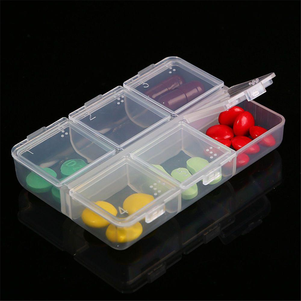 Home Plastic Case Medicine Holder 6-day Tablet Container Pill Boxes