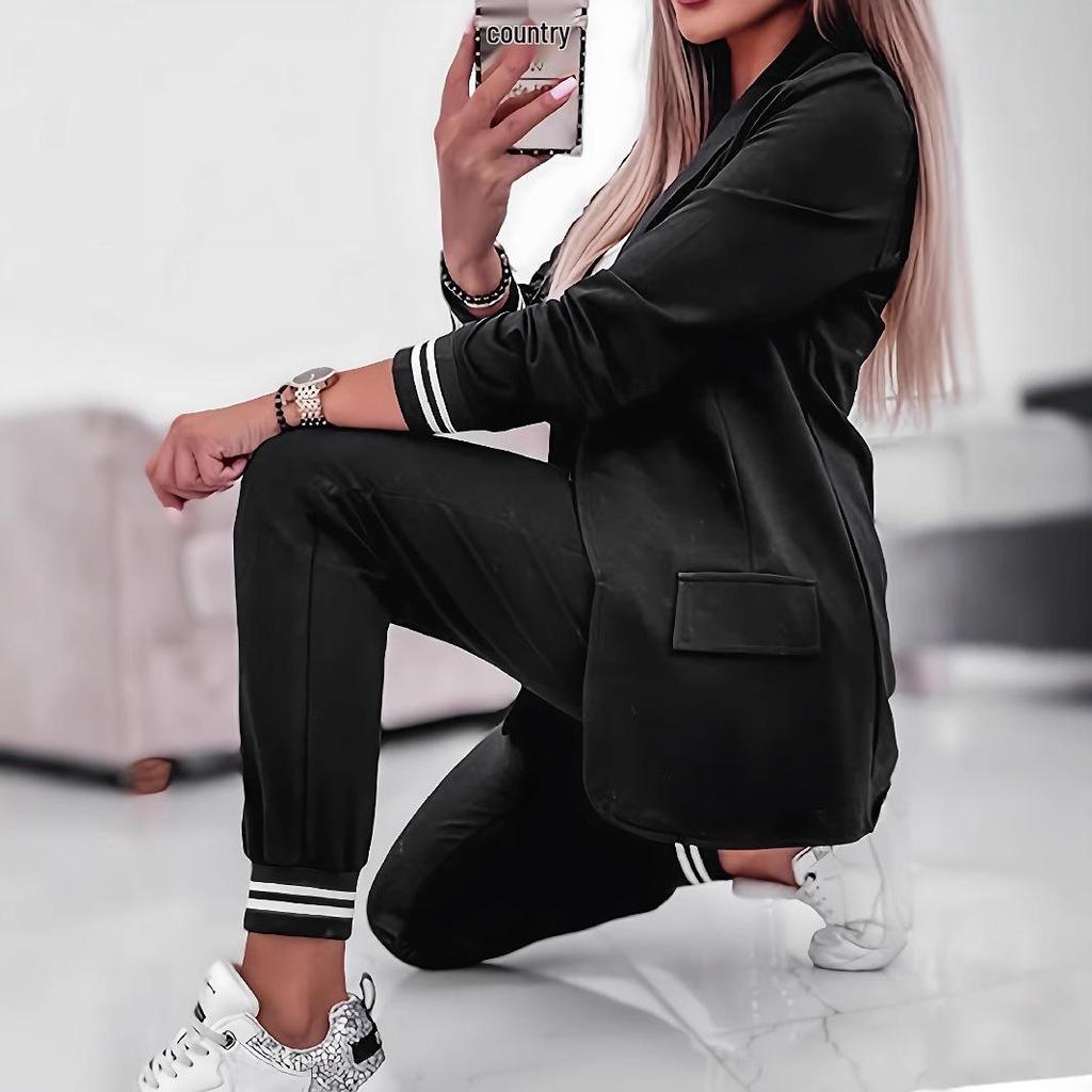 Women's Spring Korean-Style Retro Blazer & Casual Suit Set