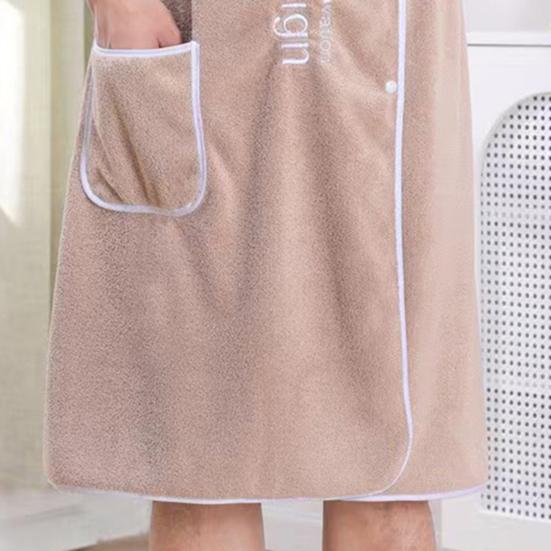 Мужское банное полотенце с карманом из кораллового флиса, быстро впитывающее, регулируемое по талии, застежка на пуговицы, полотенце-обертка, юбка, полотенца для сауны, мужской халат для спортзала, спа, пляжа