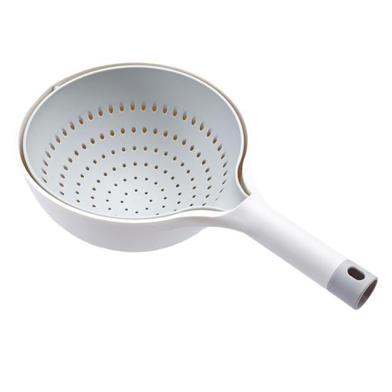 Двухслойная сливная корзина с длинной ручкой, пищевая, без содержания бисфенола А, наклонная, поворотная, быстросливная, миска для очистки фруктов, корзина для хранения