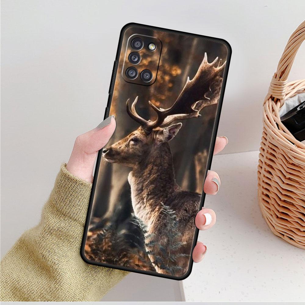 For Samsung Galaxy A02s A12 A31 A41 A32 4G A71 A21s A51 A52 A72 A53 A52s 5G A22 Deer Hunting Camo Cellphone Cases Phone Funda
