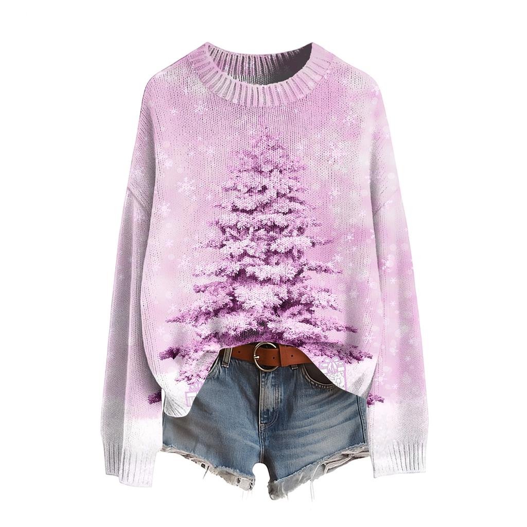 Women's Funny Women's Christmas Sweater R-Neck Christmas Jumper Christmas Outfit Ugly Sweatshirt Christmas Costume