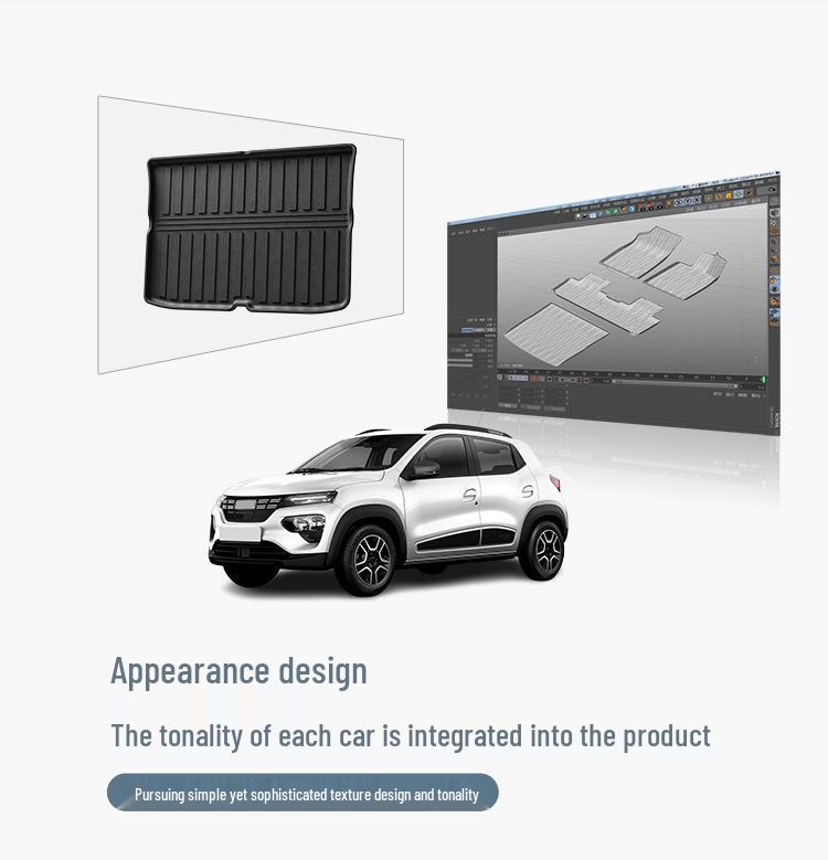 Коврик в багажник из ТПЭ для автомобилей Dacia Dongfeng EX1 PRO / Dacia Spring 2021-2023
