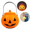 Halloween Pumpkin Bucket with LED Lights Sound Pumpkin Basket with Handle Halloween Candy Bucket