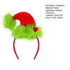 Женская повязка на голову Рождественская шляпа Плюшевый декор Красно-зеленая полосатая Обруч для волос Универсальный головной убор Аксессуар для волос