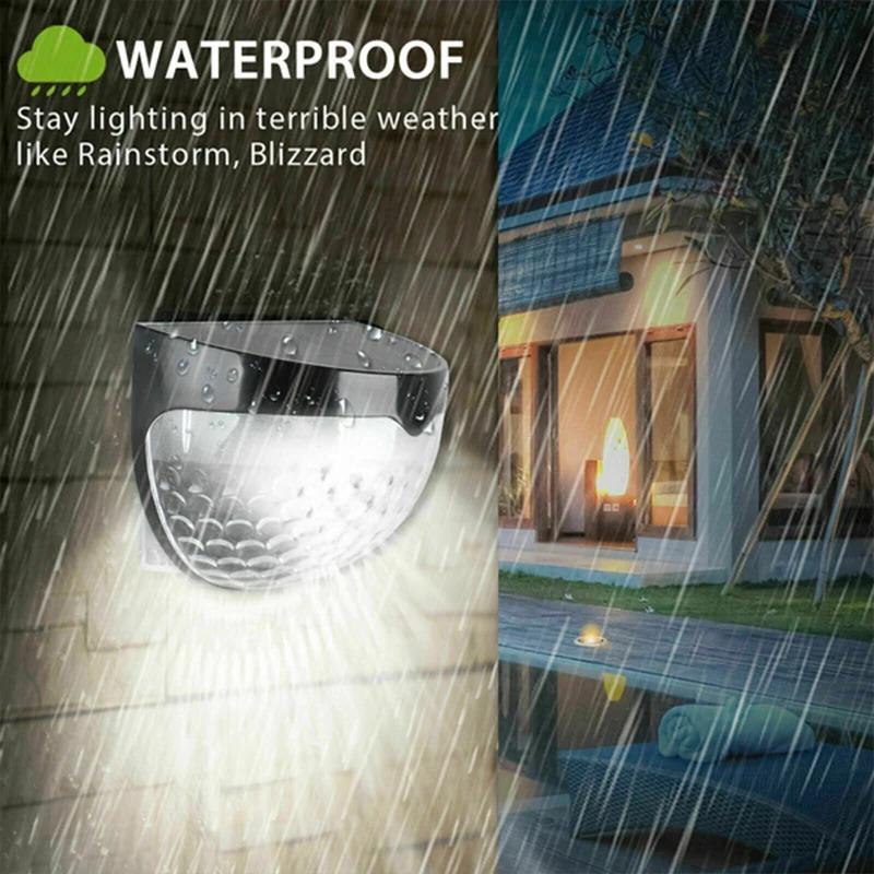 1/4pcs Waterproof Solar Light Semicircle Fence Wall LED Lamp Garden Stairs Balcony Solar Powered Lamps Outdoor Luminous Lights