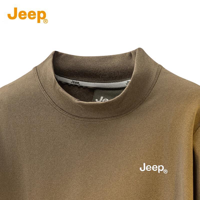 JEEP Men's Semi-High Collar Long Sleeve Sweatshirt