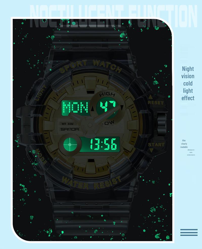 Sanda Student Multifunctional Waterproof Sports Watch with Alarm