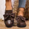 Ladies Shoes 2024 Plus Size Slip On Women's High Heels Classics Casual Pumps Women Bow Tie Round Toe Low Square Heel Shoes Women