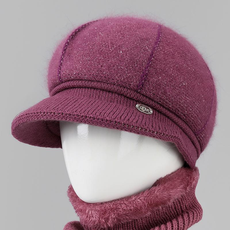 In the elderly mother hat ladies winter knitted basin hat old lady grandma plush warm wool hat cold