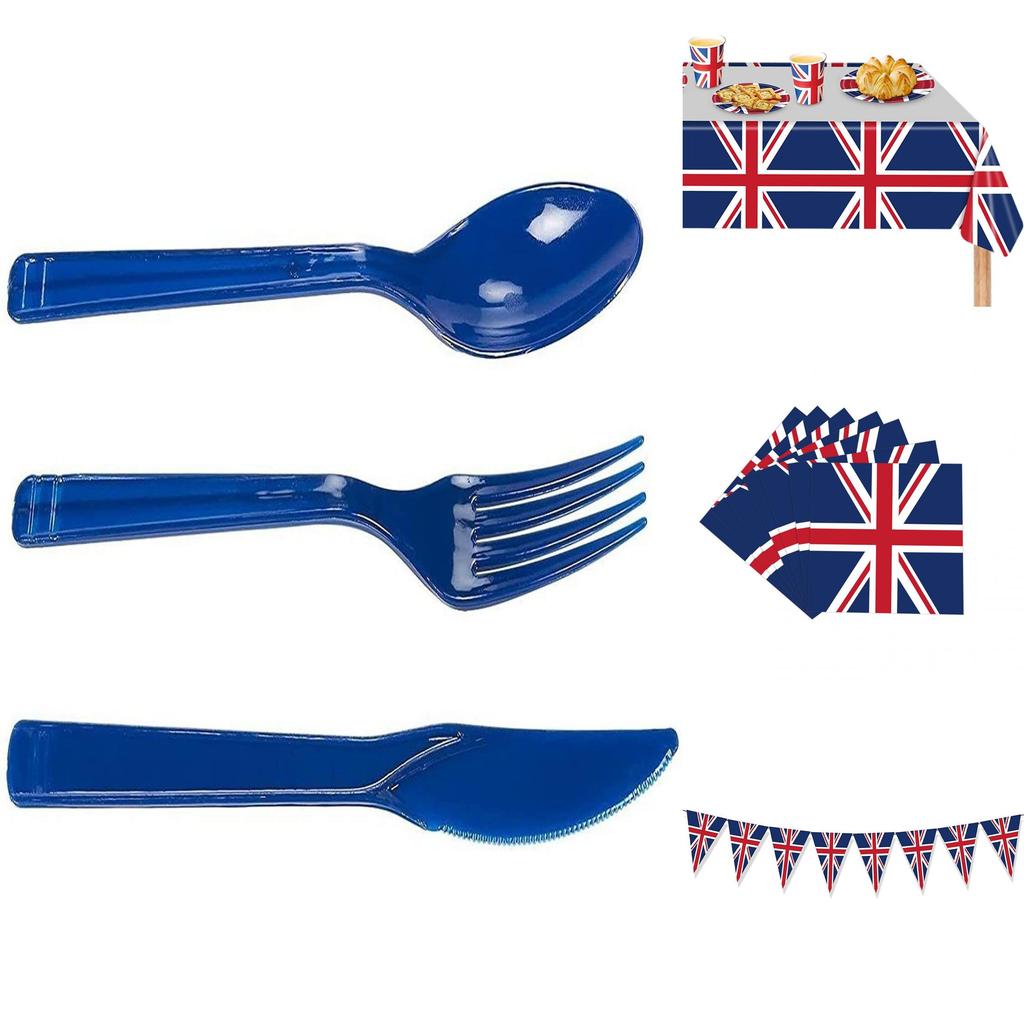 Отпразднуйте в британском стиле с полным набором для вечеринки! Набор party supplies с британским флагом, скатерть, стаканы, тарелки и многое другое!