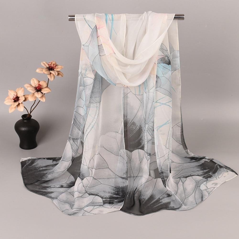 50*160cm Silk Scarf Satin Surface Long Shawl Fashion Printed Scarves For Women Girls