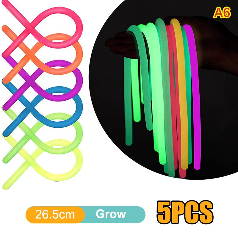 Elastic Stretchy Noodles Fidget Toys 6PCS Sensory String Decompression Fun For School Classroom Children Activity