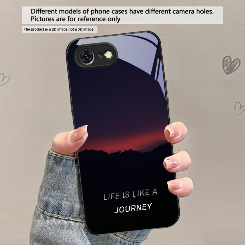 Ледяная поверхность озера Аврора Для iPhone 17 Air 16 E 15 Plus 14 Pro Max 13 12 mini 11 5 6 7 8 Plus XR XS Max SE Черный стеклянный чехол для телефона