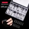100/20Pcs Transparent Nail Art Quick Building Poly Gel Nail Extension Mold Forms Manicure Tool