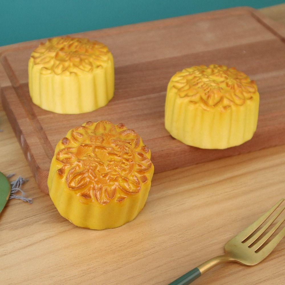 Square/Round Simulation Moon Cake PU Mid Autumn Window Food Decoration Moon Cake Mode  Store Window