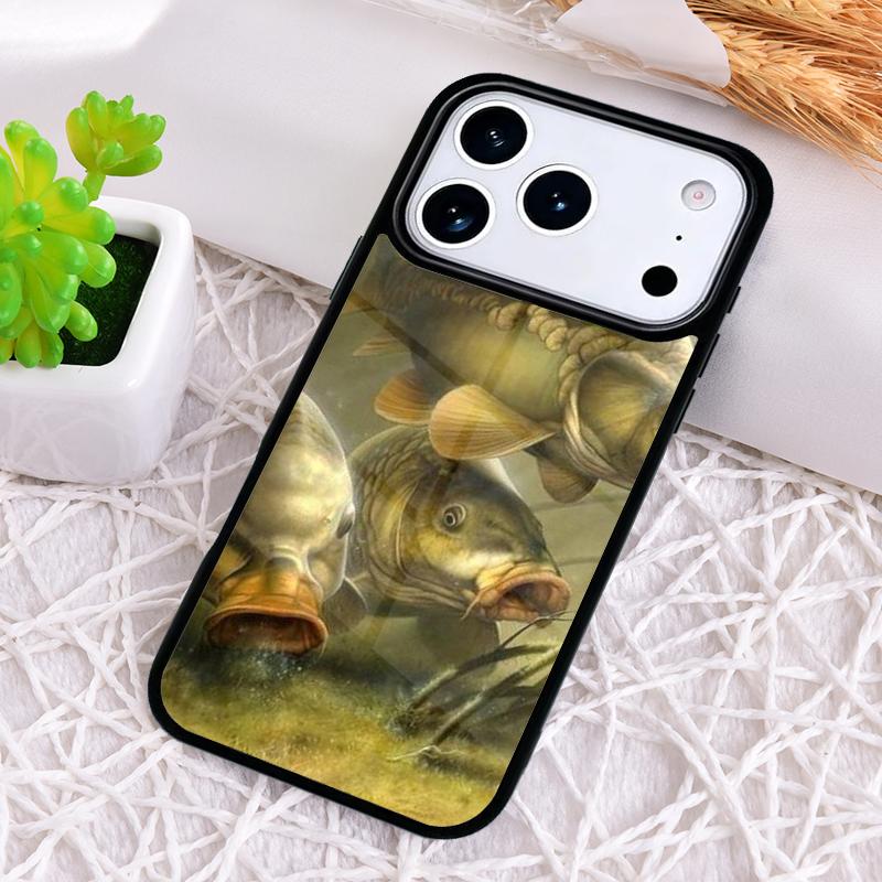 Carps Fish Fishing Phone Case for iPhone 17 Air 16 15 11 12 14 13 Pro Max Shockproof Cover