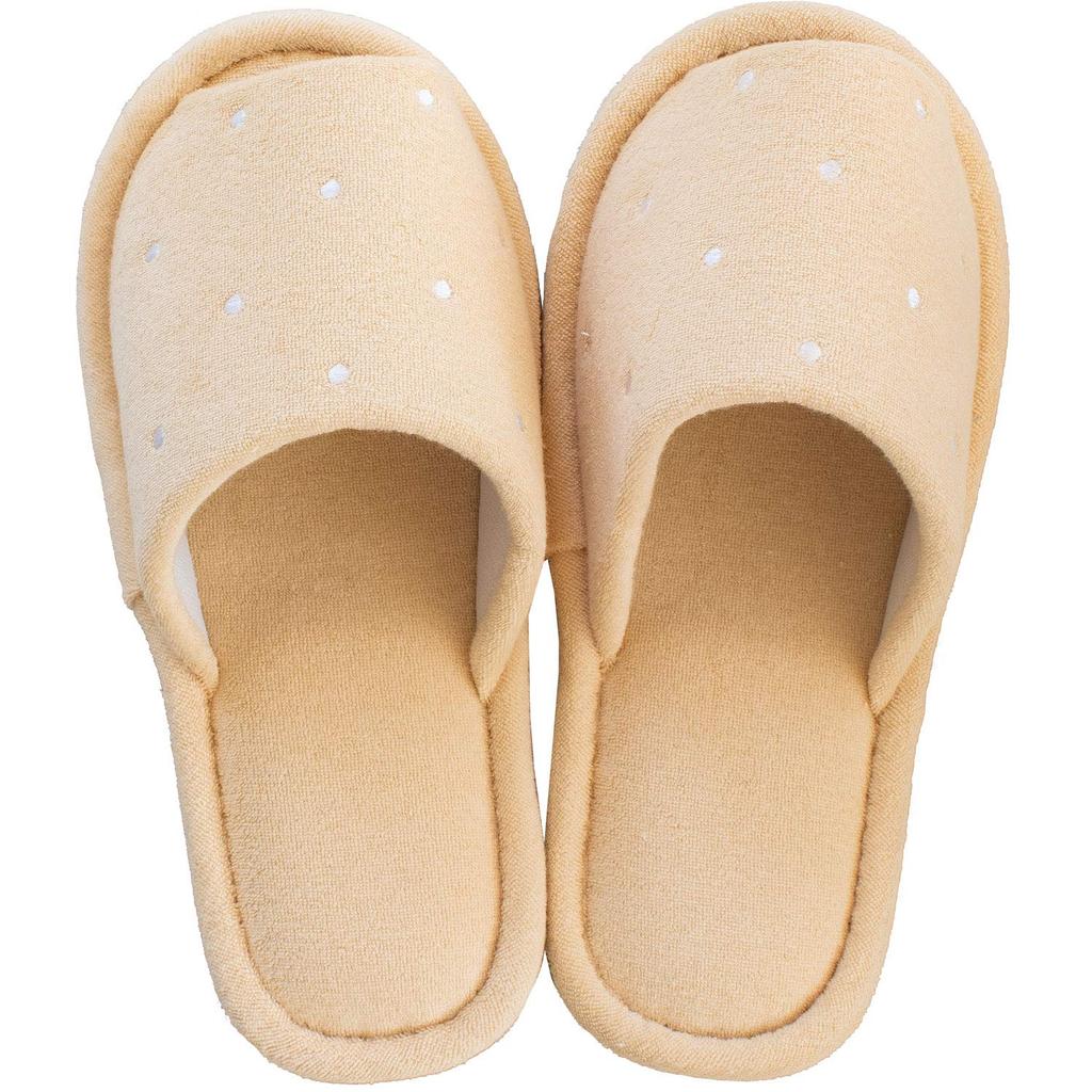 Oka Fits Feet Up To Approximately Pure Cologne Mu Polka Slippers, Beige, 25cm, (basic Dots)