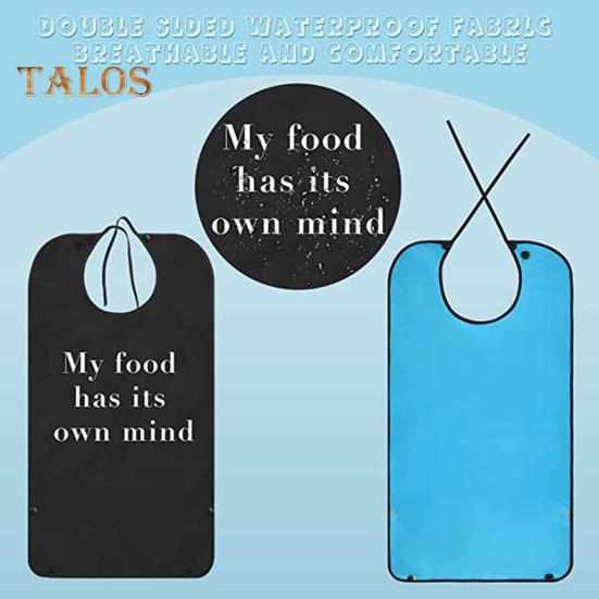 Водонепроницаемые нагрудники для взрослых мужчин с улавливателем крошек со смешным текстом, черные, легко моющиеся, легкие, для защиты одежды во время еды