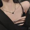Love Black Zircon Necklace: Hip-Hop Cold Style Clavicle Chain for Trendy Women
