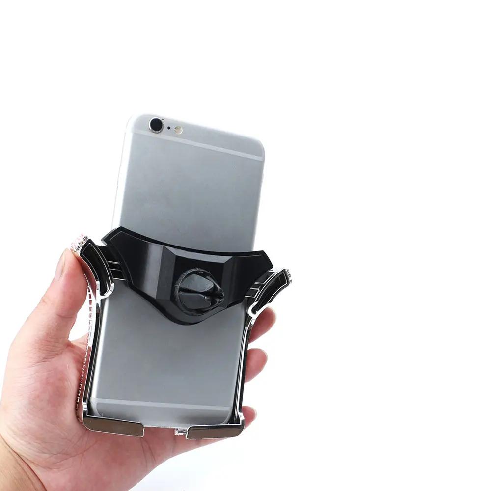 1 шт. автомобильный держатель для телефона с блестящими кристаллами и стразами, крепление на вентиляционное отверстие автомобиля, держатель для сотового телефона, универсальные аксессуары для салона автомобиля