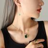 No Fading Trend Peacock Emerald Zircon Pendant Necklace Earrings Jewelry Set P573-F334