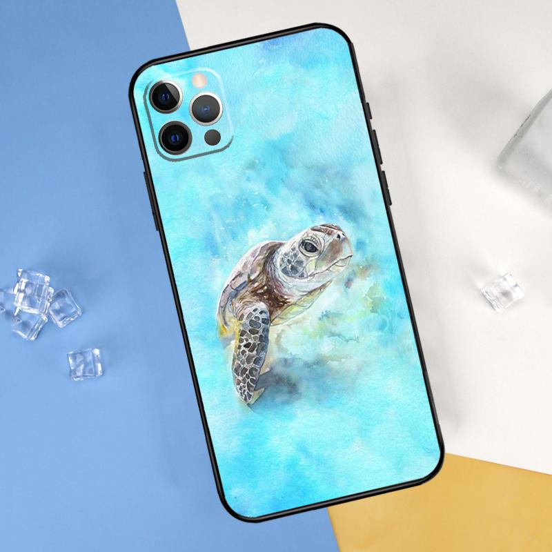 Чехол для телефона Морская черепаха Океан Для iPhone 16 Pro Max 12 13 Mini 11 14 15 Pro Max XR 16 15 Plus 16e Защитный корпус