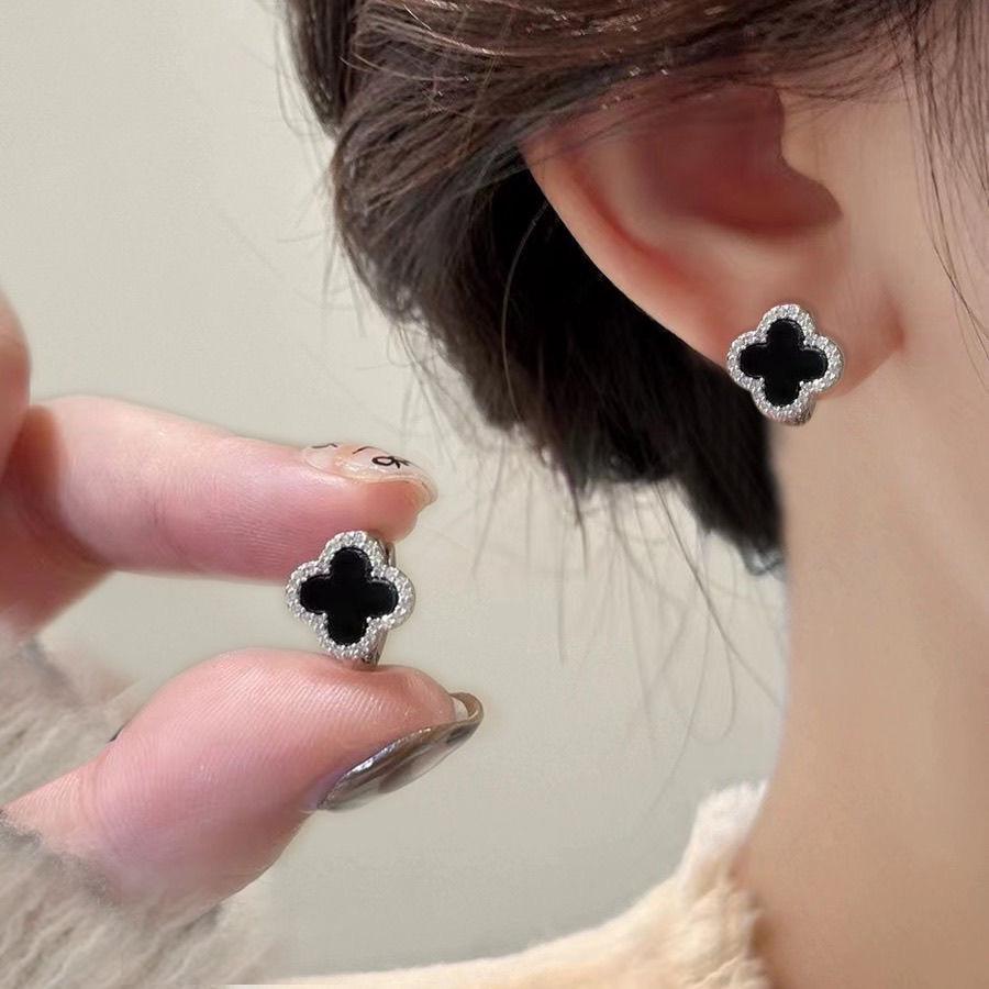2024 Four-Leaf Clover Silver Earrings: Simple, Elegant, High-End Design for Women