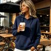 Women Knit Hoodie for Fall Winter, Long Sleeve Pullover Sweater with Front Pocket Pocket, Solid Color Casual Hooded Top Outerwear Comfortable