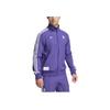 Adidas Originals Real Madrid Football Sports Casual Comfortable Classic Striped Retro Stand Collar Jacket Men Jacket Purple JF2582