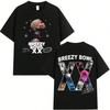 Breezy Bowl XX 2025 Тур Концертный Мерч Футболка Мужская Женская Мода Хип-Хоп Футболка Хлопок Повседневные Футболки Оверсайз