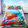 3pcs Duvet Cover Set Mermaid Cartoon Beautiful Bedding Set Quilt Cover Queen King Size for Girl Bedroom Home Decor