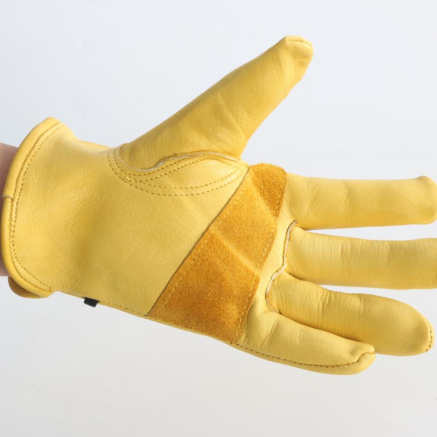 Yellow Cowhide Protective Gloves, Wear-resistant Work Gloves, Labor Protection Gloves