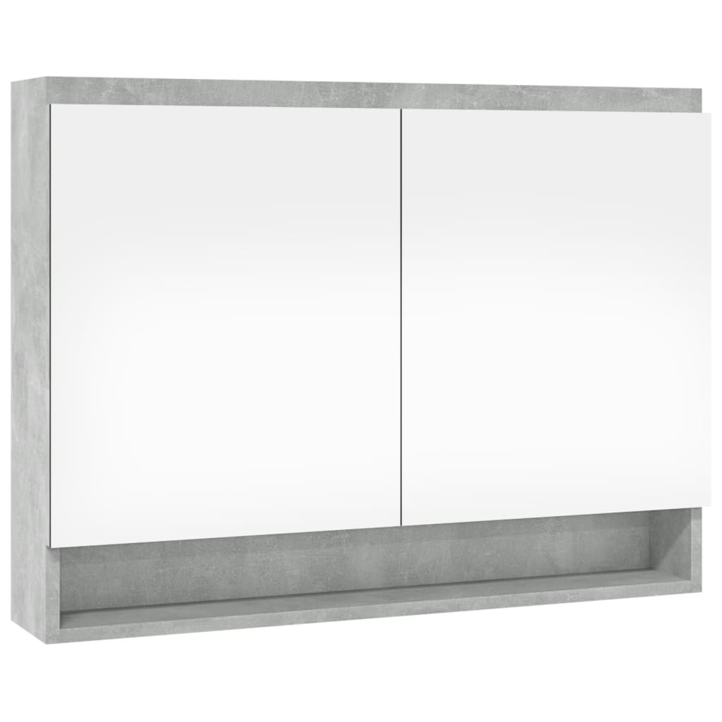 Vidaxl Szafka Łazienkowa Z Lustrem, 80X15X60 Cm, Mdf, Szarość Betonu